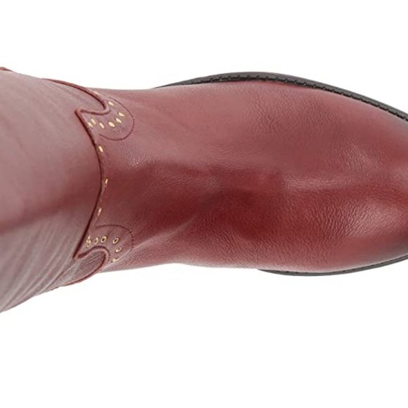 SAM EDELMAN Leather “Prina” Red Riding Boots NEW - Picture 2 of 7
